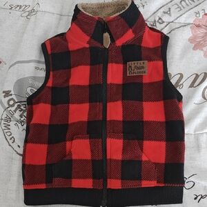 Carter's Red and Black Checkered Vest